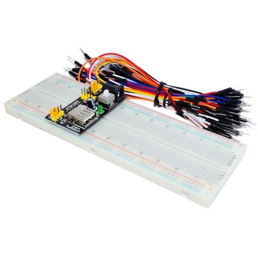 830 Point Breadboard with Power Supply and 65pcs Jumper Cables – MB102 3