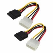 15 Pin SATA Female to Molex IDE 4 Pin Male Power Adapter Cable – Pack of 2