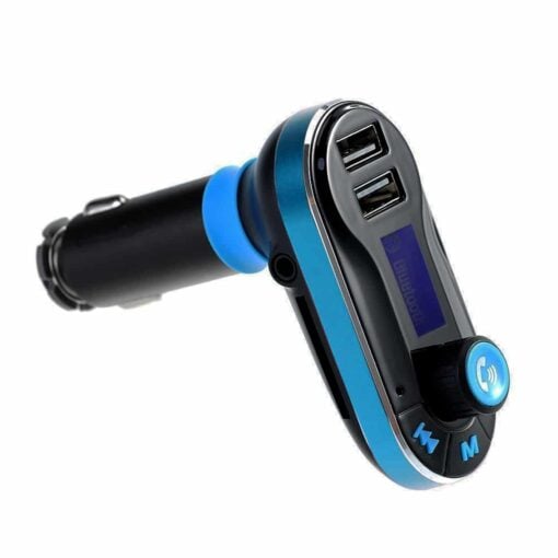 Bluetooth In Car Wireless FM Transmitter With 2x USB Ports – Blue