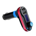 Bluetooth In Car Wireless FM Transmitter With 2x USB Ports – Red