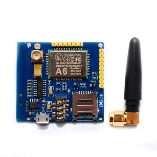 A6 GPRS/GSM Module Board with Antenna and Sim Card Slot Quad Band 850 900 1800 1900 MHz 4