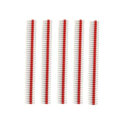 2.54mm Pitch 40 Way Red Pin Header – Pack of 5 2