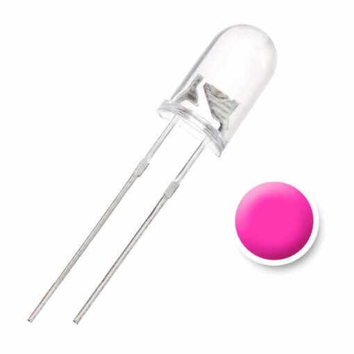 5MM Pink Water Clear Lens LED Diode – Pack of 50 2