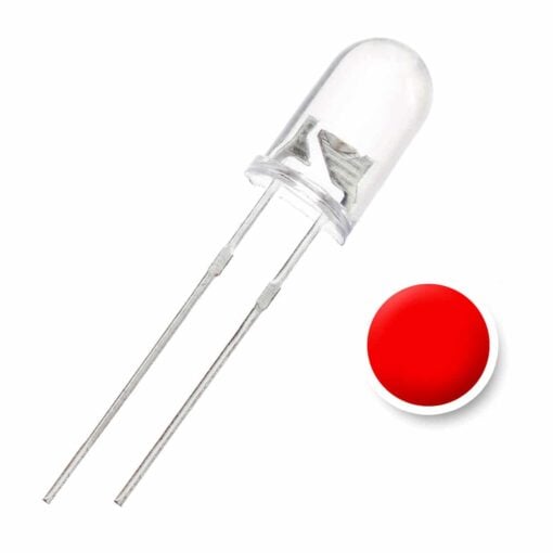 5MM Red Water Clear Lens LED Diode – Pack of 50 2