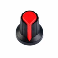 WH148 AG2 Potentiometer Black Red Top and Spline 15mm Plastic Knob – Pack of 10