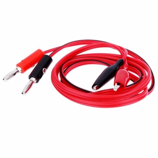 Aligator Testing Cable with 4mm Bannan Plug – 1 Black and Red Pair 4