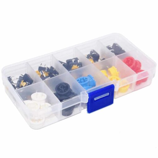 Tactile 4 Pin Micro Button Switch Kit with Caps – Pack of 25 3