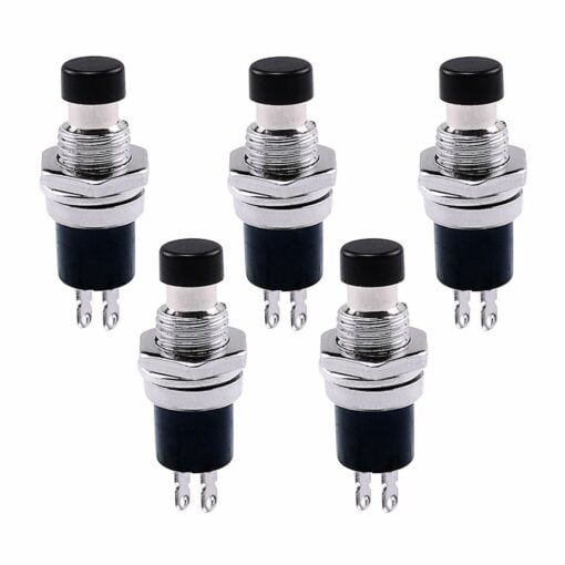 Black Push Button Switch PBS-110 – Pack of 5