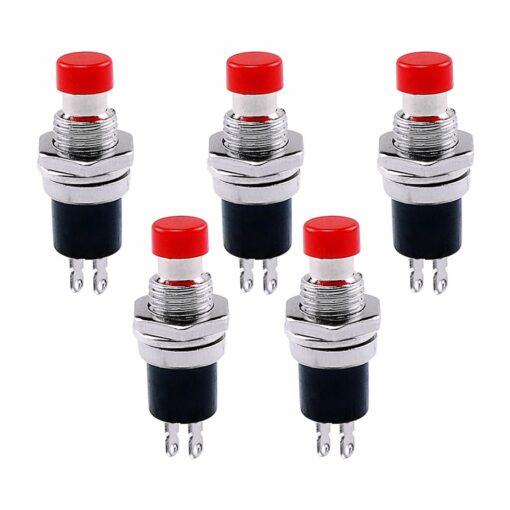 Red Push Button Switch PBS-110 – Pack of 5 2