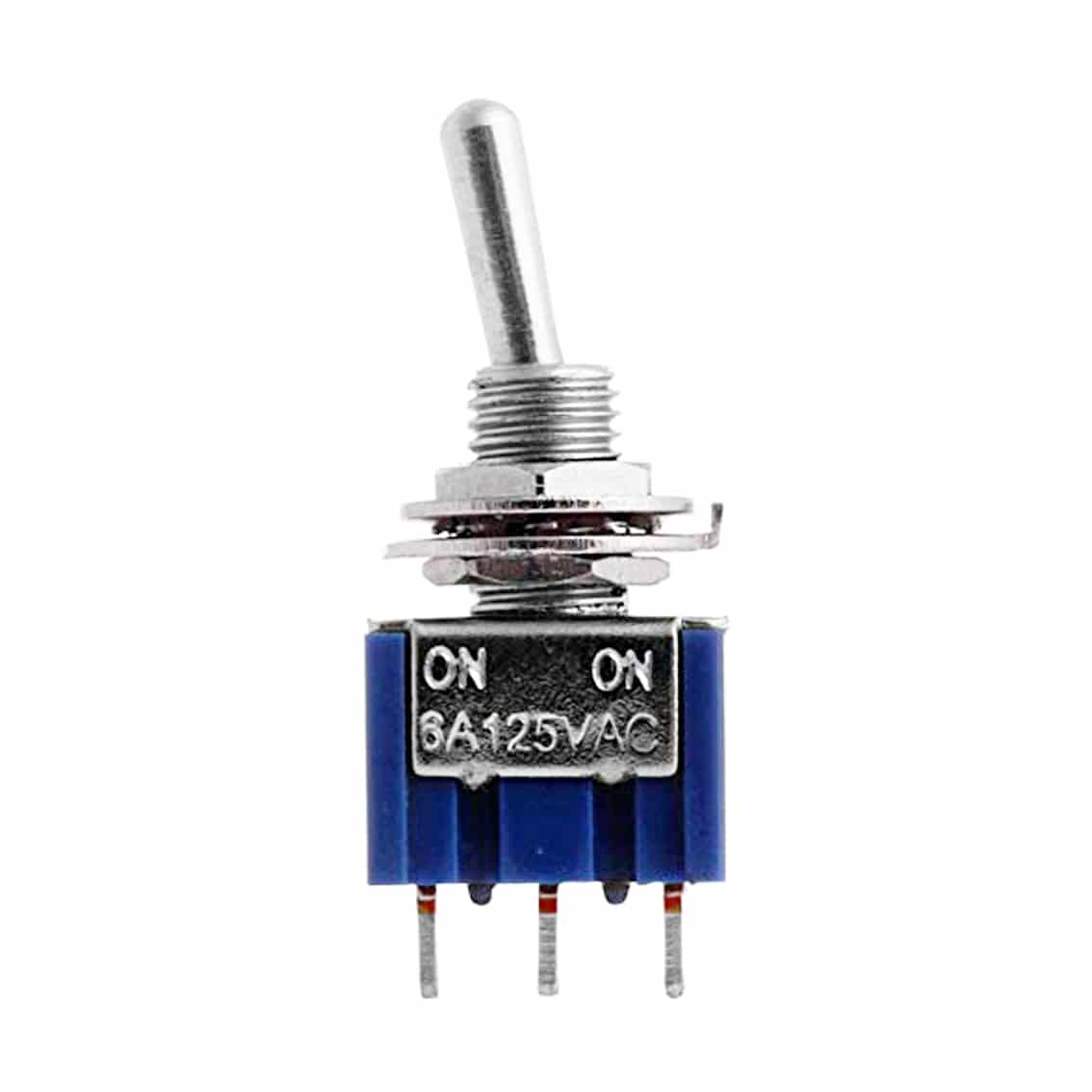 UIOTEC 2Pcs Mts-102 3-Pin SPDT On-On AC 125V 6A Mini Toggle Switches