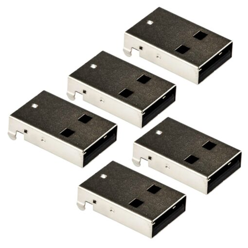 USB Type A Male Right Angle Connector – Pack of 5 3