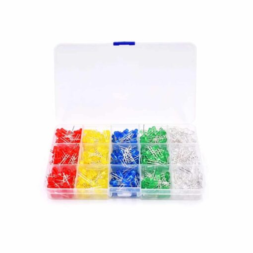 500 Piece 5MM LED Diode Globe Kit with Case – 5 Colours