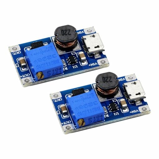 DC-DC Adjustable USB Step Up 2A Boost Module MT3608 – Pack of 2