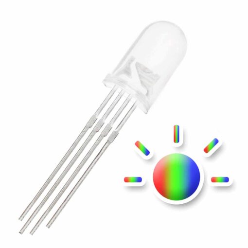 5MM RGB Diffused Lens LED Diode Common Anode – Pack of 50 2