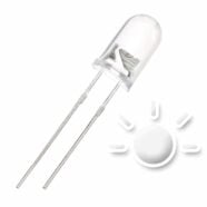 5MM White Flashing Water Clear Lens LED Diode – Pack of 25