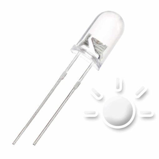 5MM White Flashing Water Clear Lens LED Diode – Pack of 25 2
