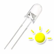 5MM Yellow Flashing Water Clear Lens LED Diode – Pack of 25 2