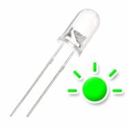 5MM Green Flashing Water Clear Lens LED Diode – Pack of 25