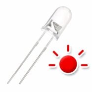 5MM Red Flashing Water Clear Lens LED Diode – Pack of 25 2