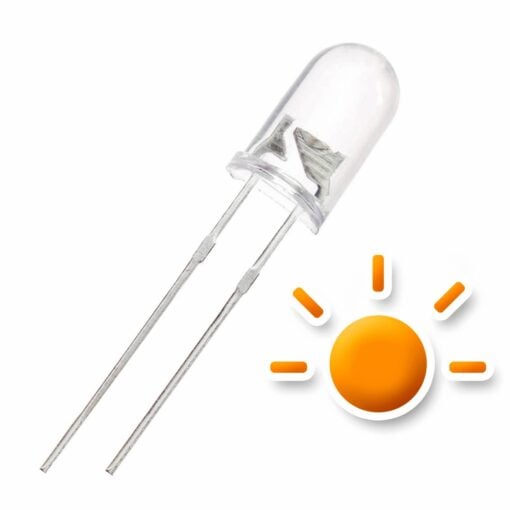 5MM Orange Flashing Water Clear Lens LED Diode – Pack of 25 2