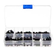 M3 Nylon Black Screw, Nut and Standoff Kit With Case – 180 Pieces