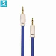 Auxiliary 3.5mm Jack to Jack Male Cable – Pack of 5 (Dark Blue)