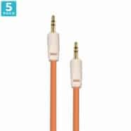 Auxiliary 3.5mm Jack to Jack Male Cable – Pack of 5 (Orange) 2