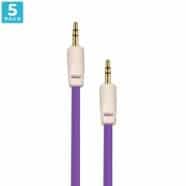 Auxiliary 3.5mm Jack to Jack Male Cable – Pack of 5 (Purple)