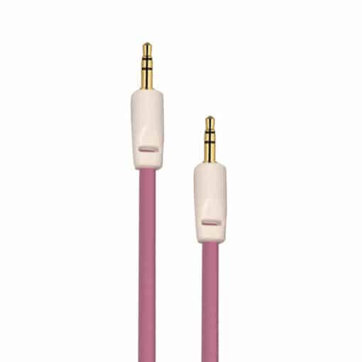 Auxiliary 3.5mm Jack to Jack Male Cable – Pack of 5 (Light Pink) 3