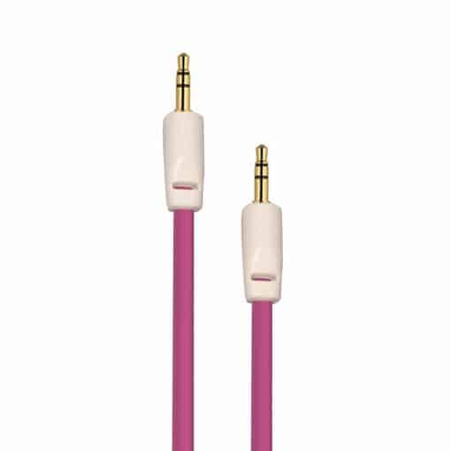 Auxiliary 3.5mm Jack to Jack Male Cable – Pack of 5 (Pink) 3
