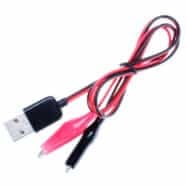 USB to Dual Red and Black Alligator Test Clips