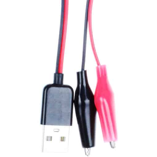 USB to Dual Red and Black Alligator Test Clips 3