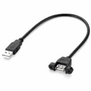 USB A Male to Female 30cm Cable Panel Mount