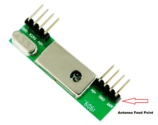 433MHz Receiver Module Antenna Feed Point